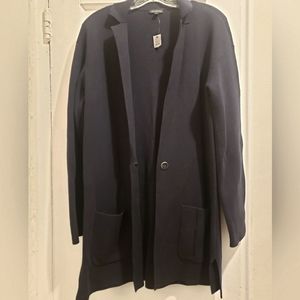 Navy blue long sweater with pockets